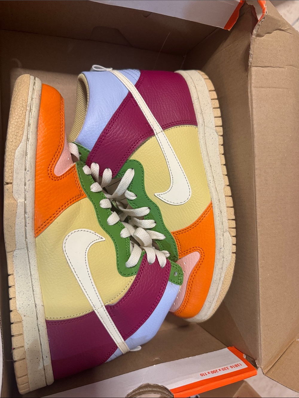 Nike Kids Multi-Panel Colorblock High-Top Sneakers — White Swoosh